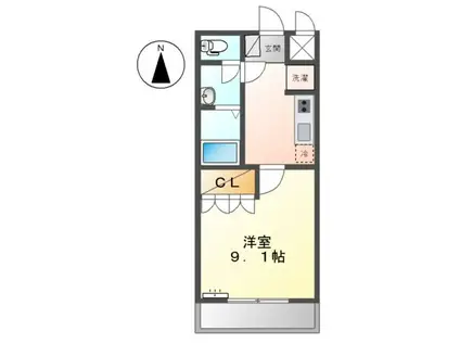 MON PIECE(1K/2階)の間取り写真