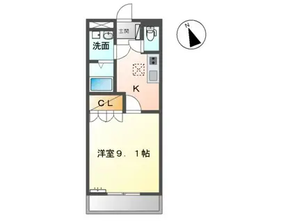 SUN PIA VILLAGE(1K/1階)の間取り写真