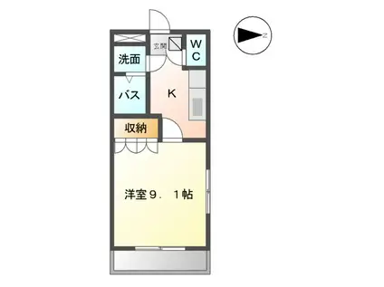 シャルマンロディ(1K/1階)の間取り写真