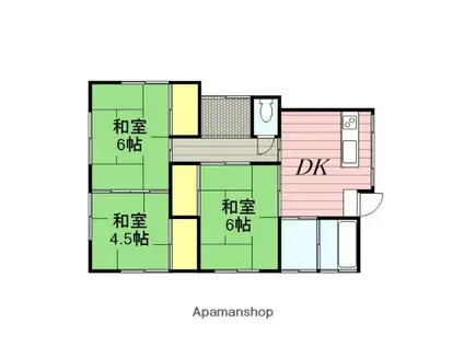 長崎本線 鳥栖駅 徒歩22分 1階建 築41年(3DK)の間取り写真