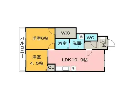 リベルテI(2LDK/1階)の間取り写真
