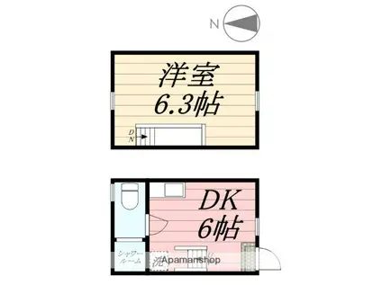 サンマリノ西新町(1DK/1階)の間取り写真