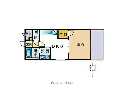 アムール旭(1DK/1階)の間取り写真