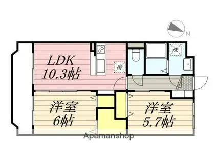 ロイヤルガーデン村田(2LDK/1階)の間取り写真