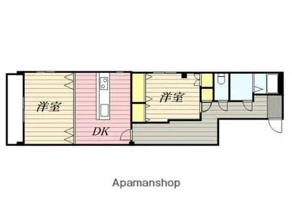 小郡ビル(2LDK/3階)の間取り写真