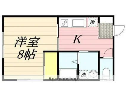 ロワールハイツⅡ(1K/2階)の間取り写真