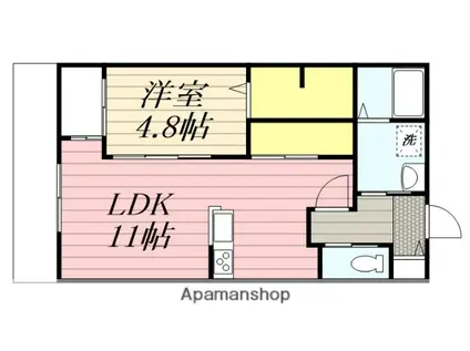 ブリラント・イーレ(1LDK/1階)の間取り写真