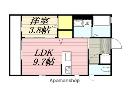 カーサ弥生が丘 Ⅰ(1LDK/1階)の間取り写真