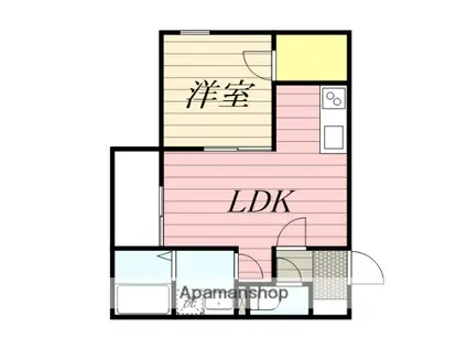 BR上古賀(1LDK/1階)の間取り写真