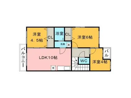 リベルテII(2SLDK/2階)の間取り写真