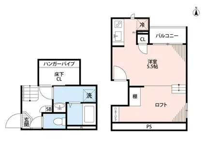 CBアデリーナ鳥栖(1K/2階)の間取り写真