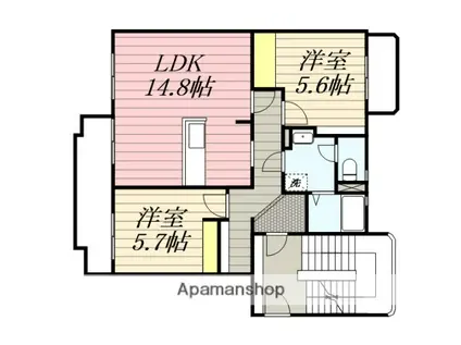 大板井7000棟(2LDK/3階)の間取り写真