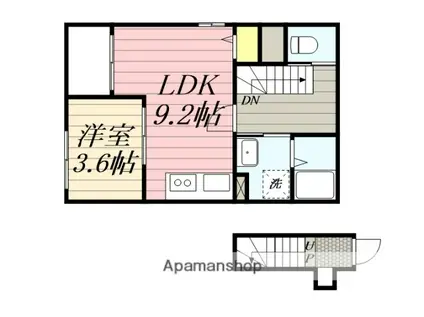 URBAN NEST(1LDK/2階)の間取り写真