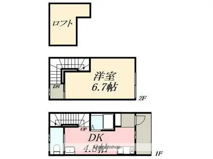 ラ・フェリーチェW(1DK/1階)の間取り写真