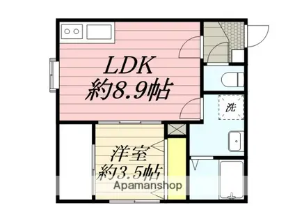 RIVA鳥栖本町(1LDK/1階)の間取り写真