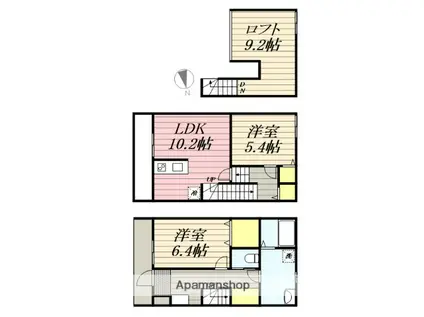 ル・ソレイユ(2LDK/1階)の間取り写真