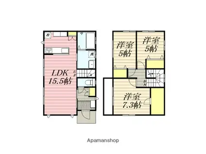 長崎本線 吉野ケ里公園駅 徒歩30分 2階建 築12年(3LDK)の間取り写真