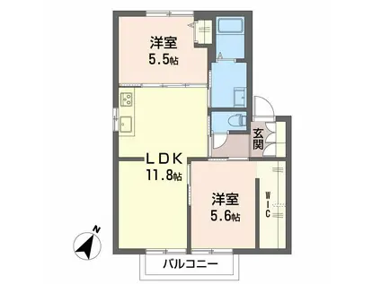 K-アントレA(2LDK/2階)の間取り写真