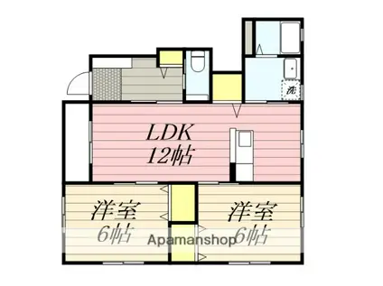 ル リアン頓田(2LDK/1階)の間取り写真