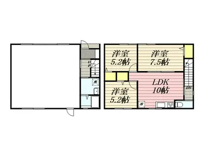 久大本線 筑後吉井駅 徒歩14分 2階建 新築(3LDK)の間取り写真