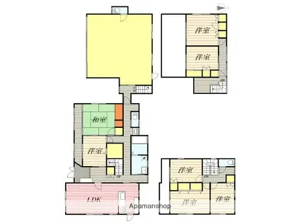 久大本線 田主丸駅 徒歩35分 2階建 築21年(7LDK)の間取り写真
