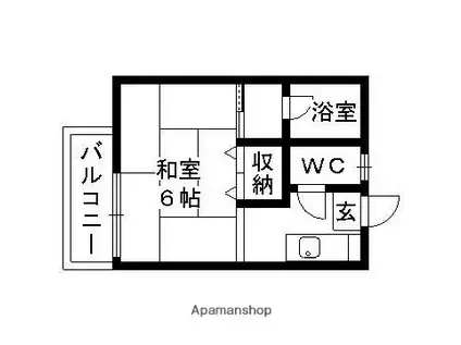 ニューライフ丸野(1K/1階)の間取り写真