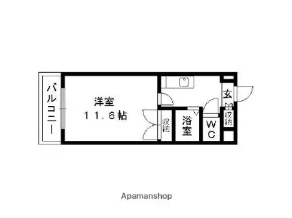 マウンテンビレッジ7(1K/2階)の間取り写真