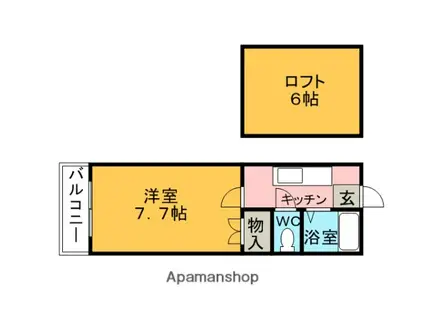 メゾンヴィニョーブル(ワンルーム/2階)の間取り写真