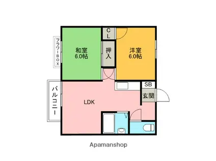 トマトハウス(2LDK/2階)の間取り写真