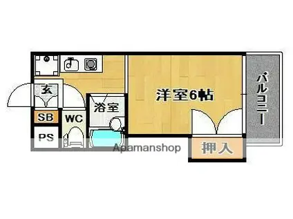 リオハイム祖原(1K/2階)の間取り写真