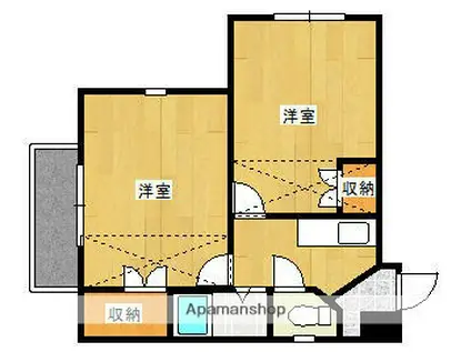 チェリーヒルズ(2K/2階)の間取り写真