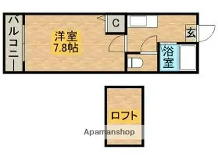 コスモフラット(1K/1階)の間取り写真