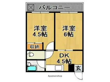 PLイースト愛宕3(2DK/5階)の間取り写真