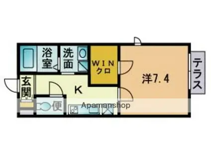 アンリシールラビット(1K/1階)の間取り写真