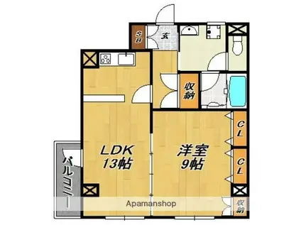 セントレジデンス大手門(1LDK/3階)の間取り写真