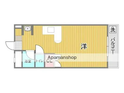 ブライトン飯倉(ワンルーム/3階)の間取り写真