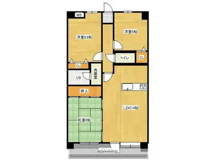ロマネスク原第2(3LDK/2階)の間取り写真