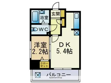 WILLDO唐人町(1DK/7階)の間取り写真