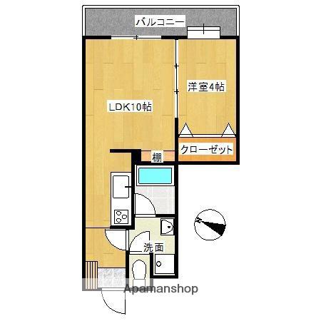 モンレーヴ西新Ⅱ(1LDK/1階)の間取り写真