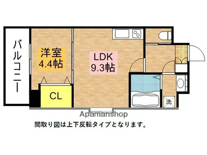 テングッド藤崎(1LDK/5階)の間取り写真