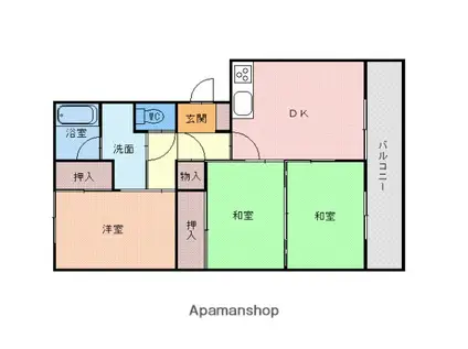 グラントゥール賀茂(3LDK/3階)の間取り写真
