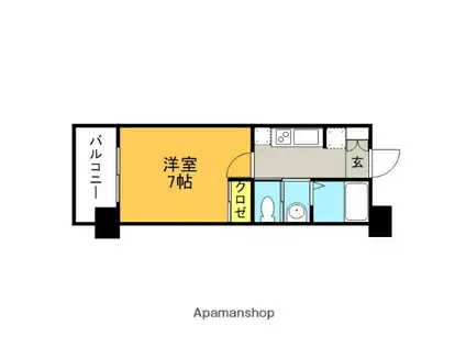 サヴォイ ザ・ブルネット(1K/11階)の間取り写真