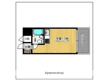 朝日プラザ大手門(ワンルーム/3階)の間取り写真