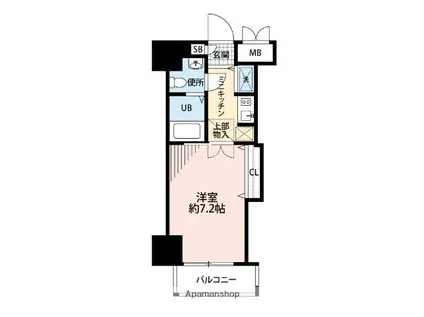 ダイナコート大濠公園ステーション(1K/3階)の間取り写真