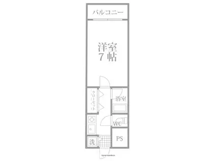 荒江四つ角ビル(1K/3階)の間取り写真