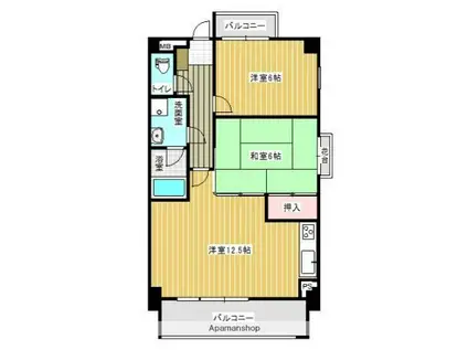 サンセーヌ百道(2LDK/3階)の間取り写真