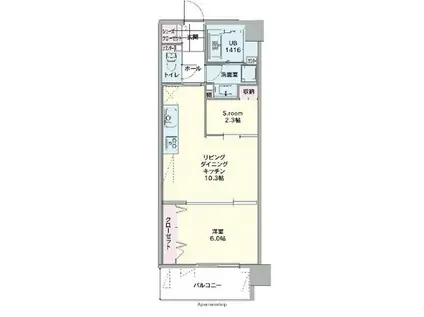 グリーンテラス大濠(1SLDK/2階)の間取り写真