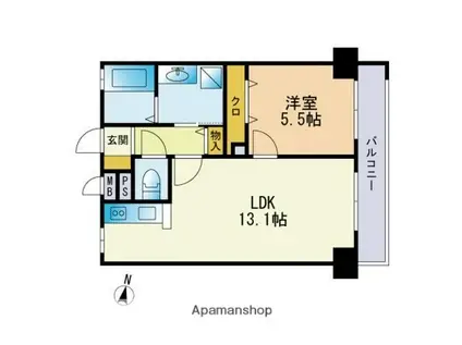 LA GRANDE大濠(1LDK/2階)の間取り写真