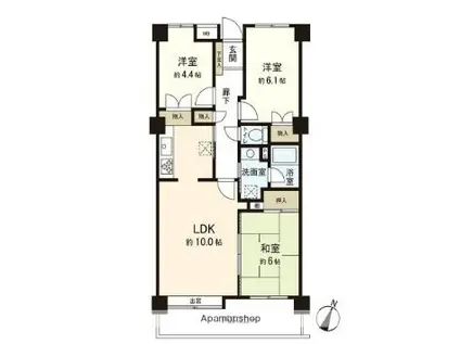 パークノヴァ高取南(3LDK/2階)の間取り写真