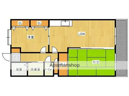 デイライト山田(2LDK/5階)の間取り写真